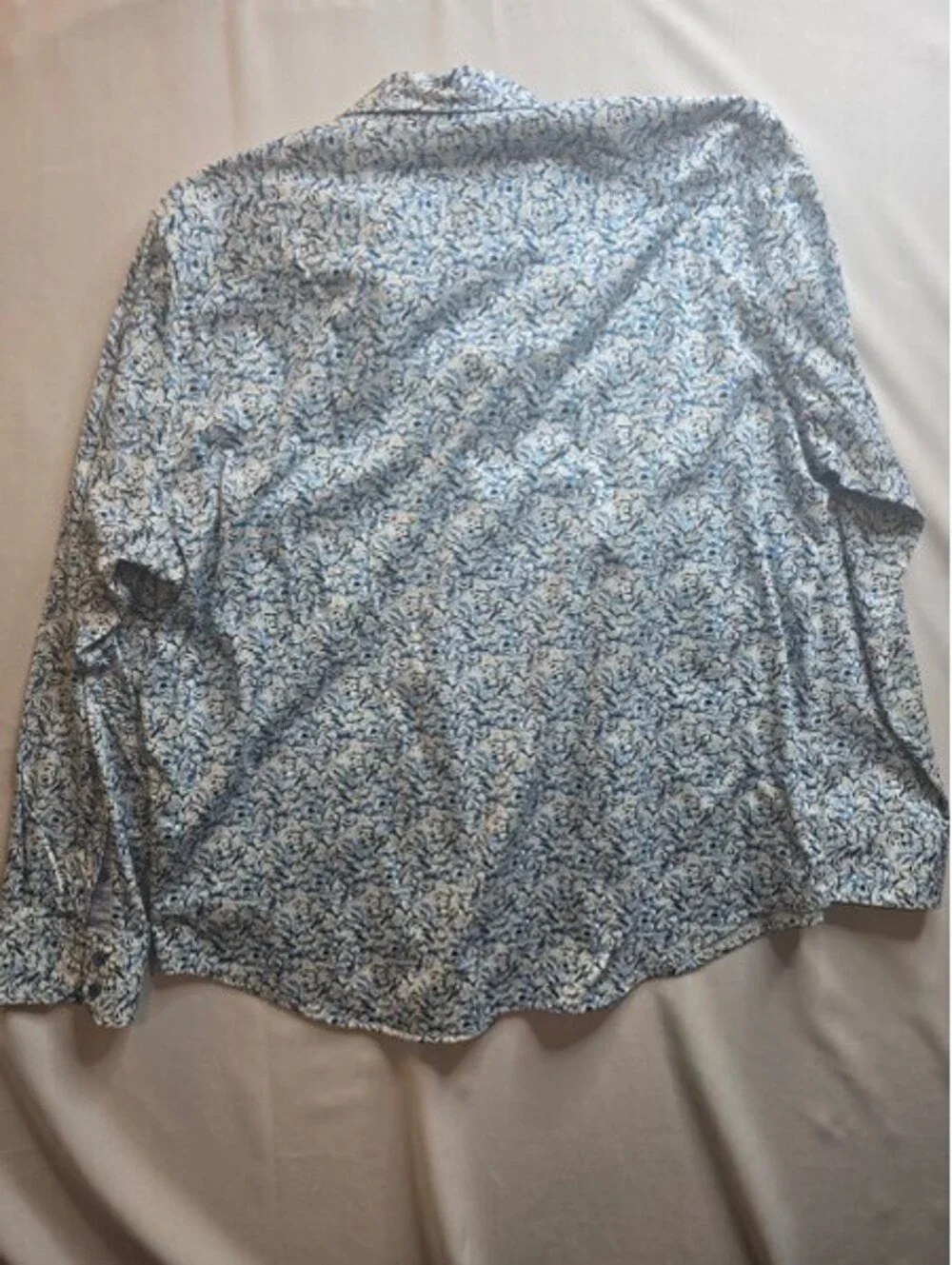 Robert Graham Men's 2XL Long Sleeve Button-Up Shirt Blue Floral Pattern
